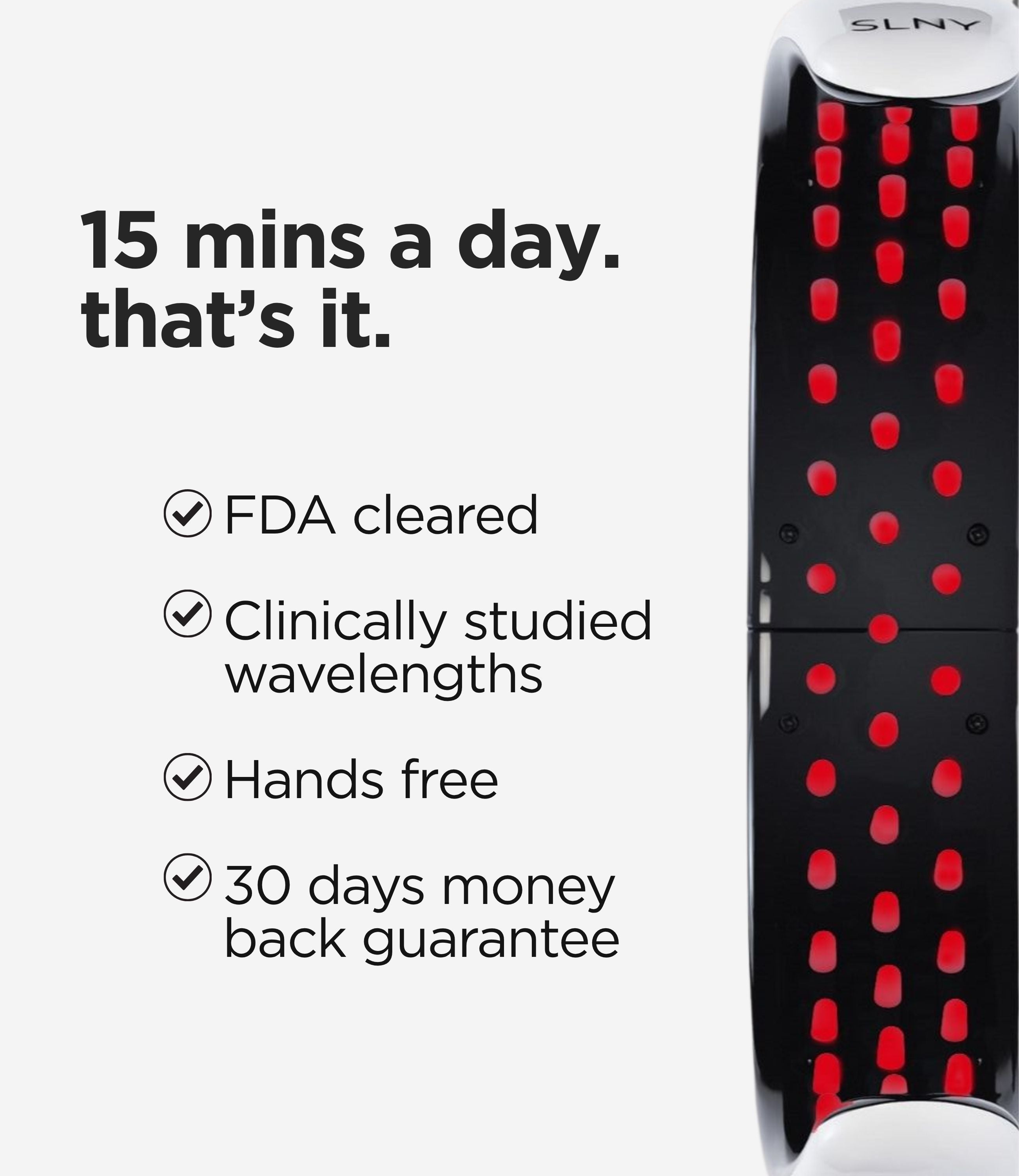 Intensive LED Red Light Therapy Headband: Support Growth and Strength