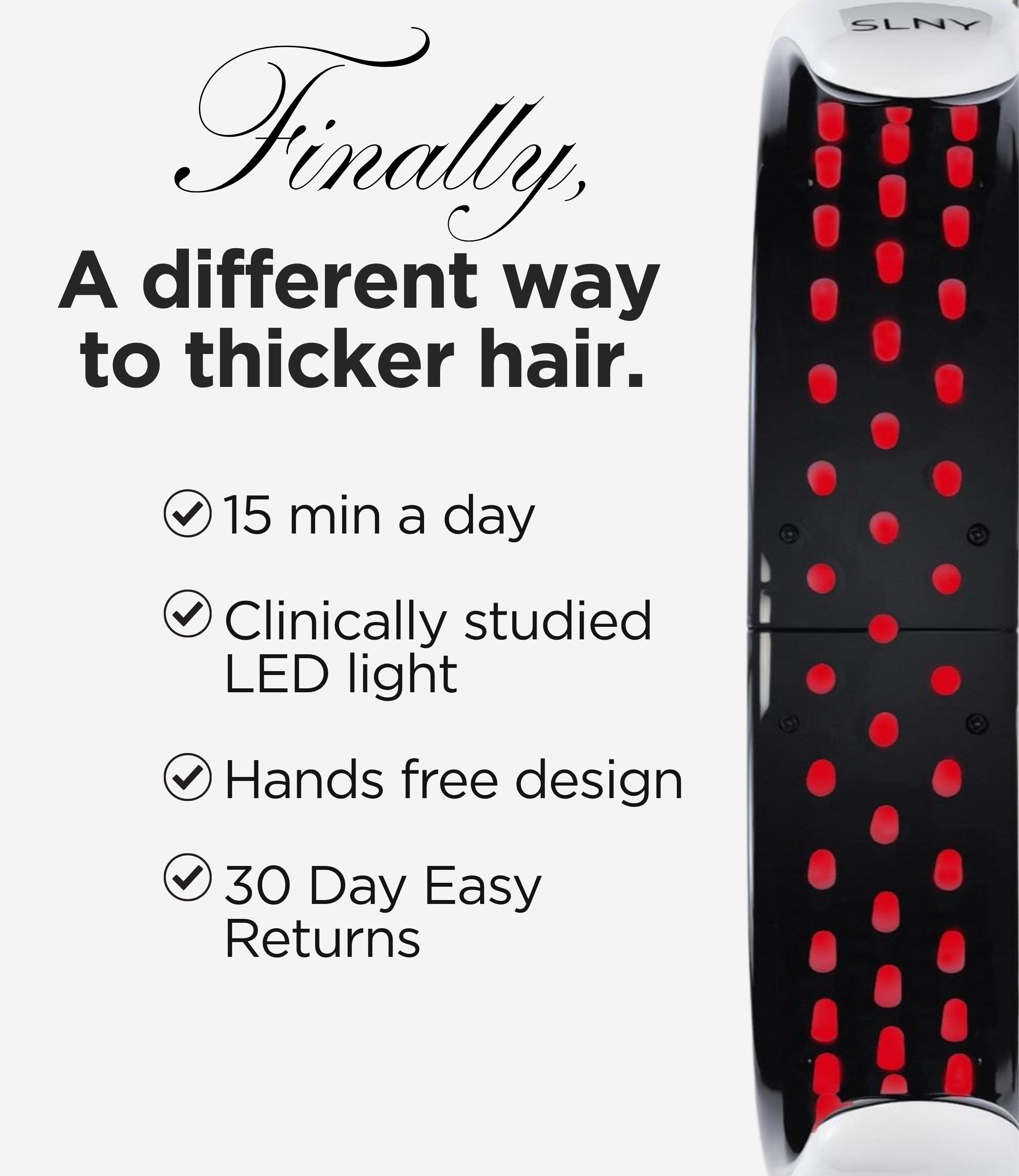 Intensive LED Red Light Therapy Headband: Support Growth and Strength