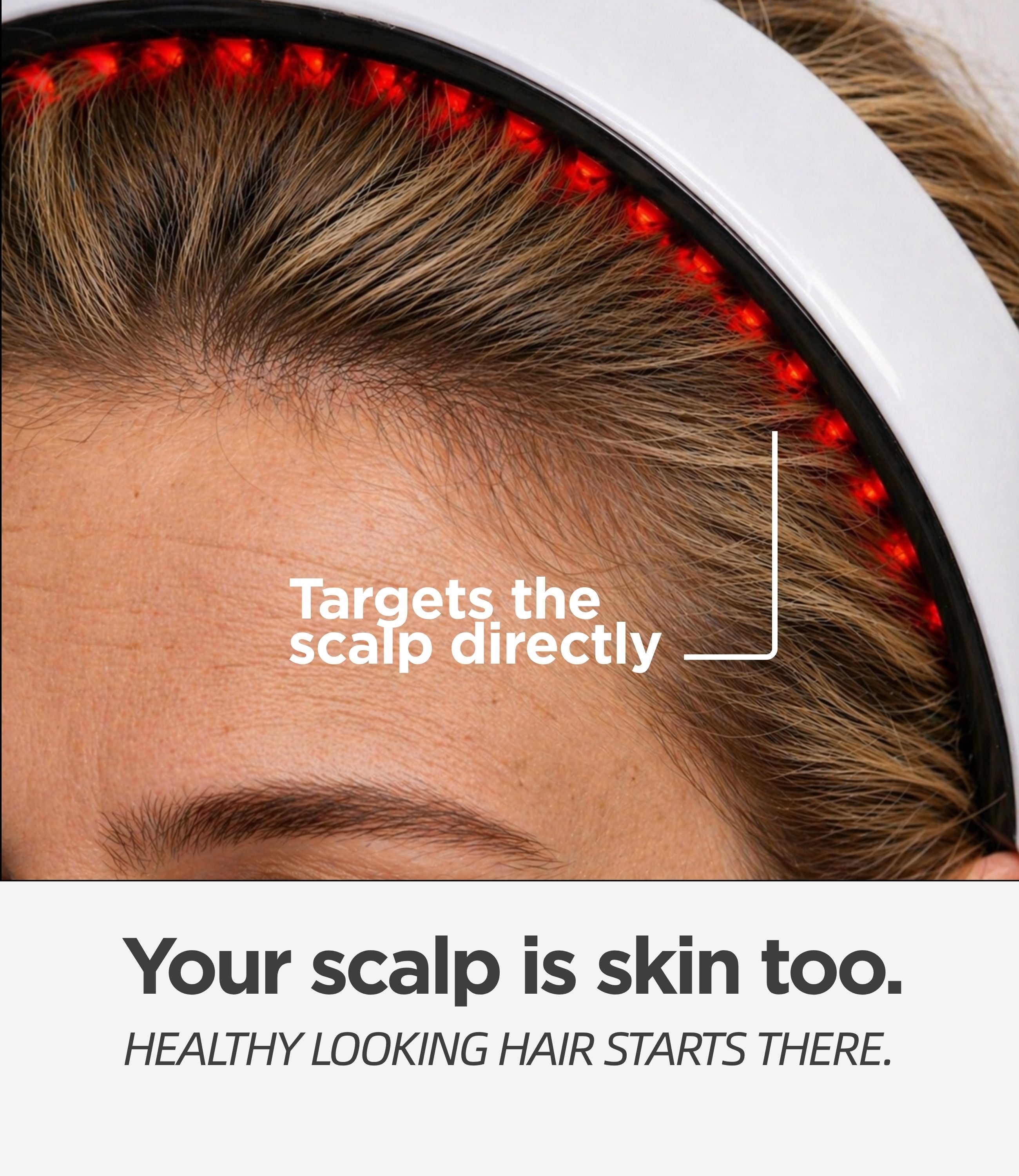 Intensive LED Red Light Therapy Headband: Support Growth and Strength