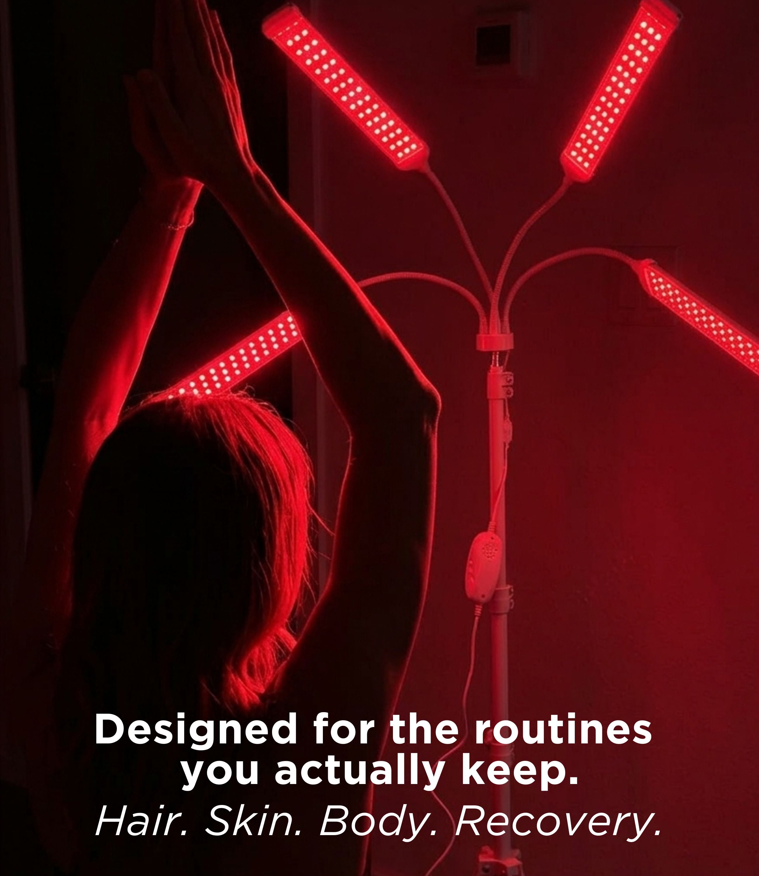 IR + LED Light Therapy Stand For Skin, Hair, Muscle Recovery.
