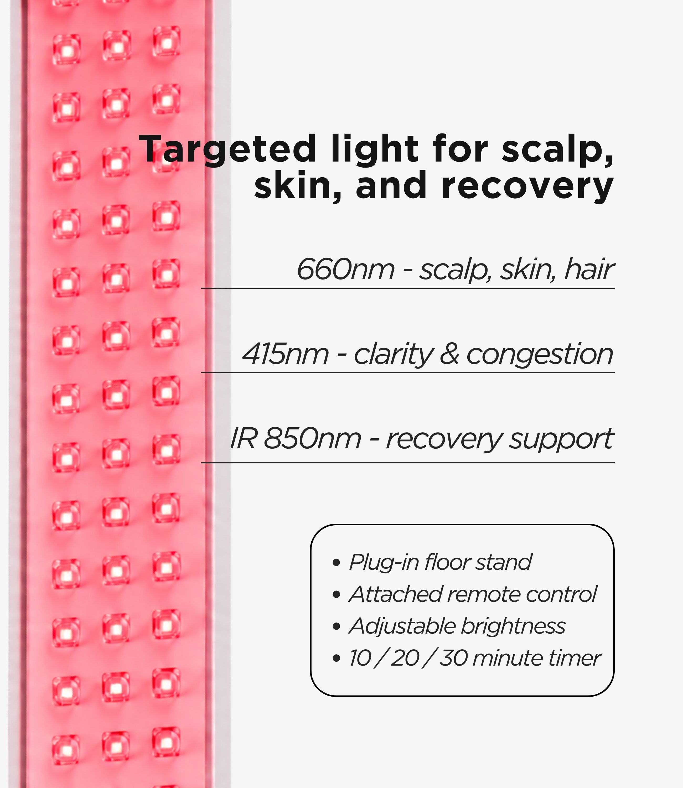 IR + LED Light Therapy Stand For Skin, Hair, Muscle Recovery.